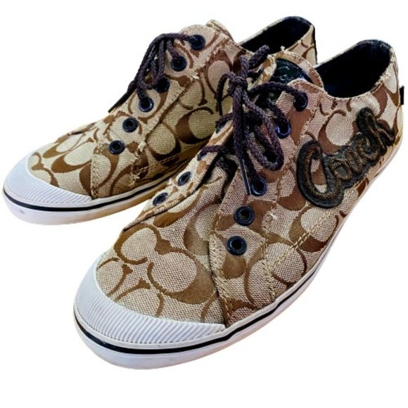 Coach Shoes - COACH | SZ 9 COMFORTABLE LACE UP BROWN SNEAKERS